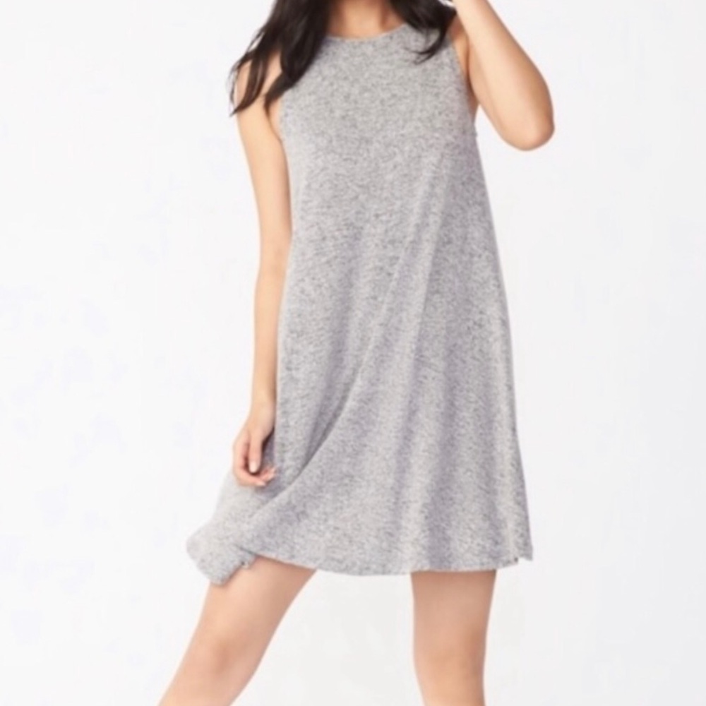 Gray Plush-Knit Dress Heather Large